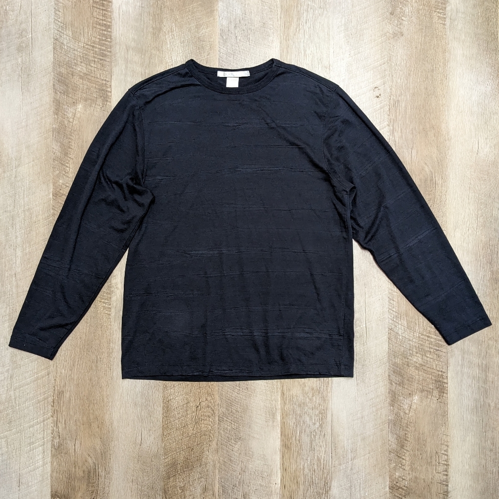 Men's Perry Ellis Black Textured Long Sleeve Shirt
